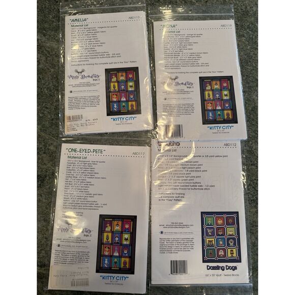 Amy Bradley Quilt Patterns Lot (3) Groucho +Amelia Mona And One eyed Pete New - Picture 2 of 2